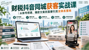 财税抖音同城获客实战课|从账号搭建、爆款文案到直播引流全体系落地-宝藏屋创业网