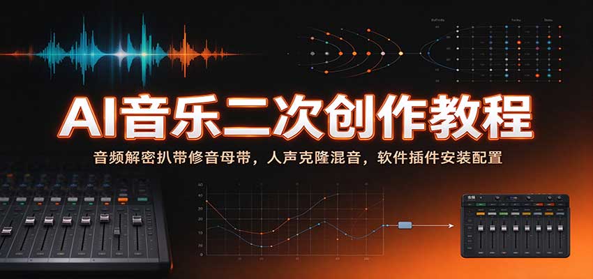 AI音乐二次创作教程：音频解密扒带修音母带，人声克隆混音，软件插件安装配置-宝藏屋创业网
