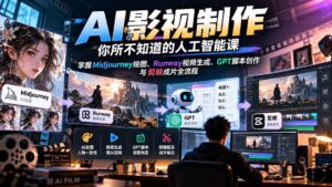 (20681期)AI影视制作-你所不知道的人工智能课,掌握Midjourney绘图、Runway视频生成、GPT脚本创作与剪映成片全流程-宝藏屋创业网