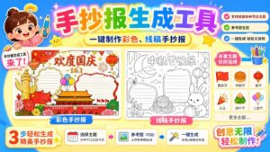 （20265期）手抄报批量生成工具来了，完全免费，告别豆包生图，这个高清无水印-宝藏屋创业网