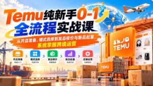 （20636期）Temu纯新手0-1全流程实战课：从开店准备、模式选择到发品核价与新品起量，系统掌握跨境运营-宝藏屋创业网