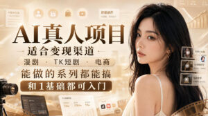 AI真人项目，适合变现渠道，漫剧，TK短剧，电商，能做的系列都能搞，0和1基础都可入门-宝藏屋创业网
