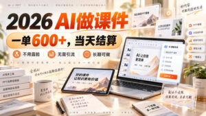2026 AI做课件,一单600+,当天结算,不用露脸,无需引流,长期可做【揭秘】-宝藏屋创业网