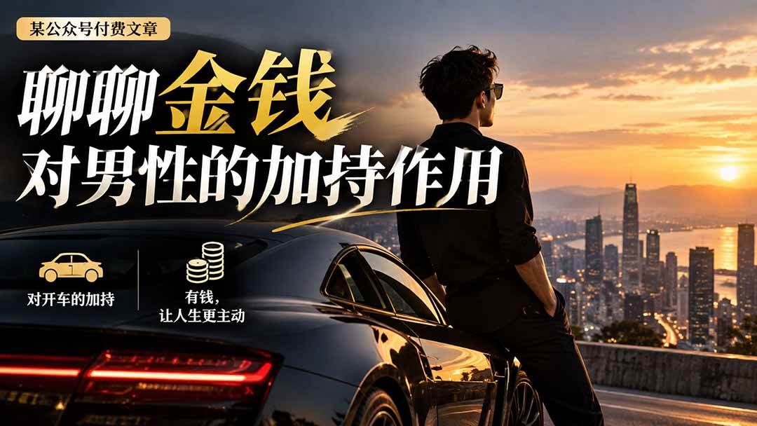 （20627期）【无水印】某公众号付费文章：聊聊金钱对男性的加持作用-宝藏屋创业网