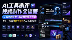 AI工具测评视频制作全流程,从0到1教你做出高完播的爆款视频,做出一个稳定接广告賺钱的AI工具测评号-宝藏屋创业网