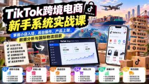 (20672期)TikTok跨境电商新手系统实战课:掌握小店入驻、后台操作、产品上架、数据分析与国际物流回款-宝藏屋创业网