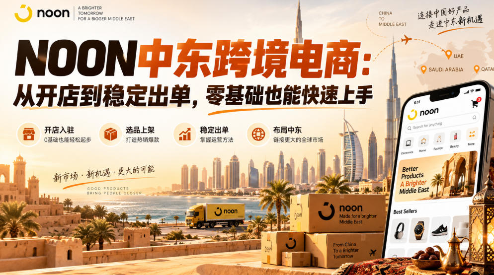 NOON中东跨境电商:从开店到稳定出单,零基础也能快速上手(更新2026) NOON中东跨境电商:从开店到稳定出单,零基础也能快速上手(更新2026)