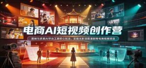 电商AI短视频创作营:剪映与多类AI平台工具核心玩法,实操光影溶图漫剧等电商视频项目-宝藏屋创业网