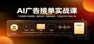 AI广告接单实战：广告策略与文案逻辑，脚本创作，搭建落地页，开发客户拿下商业大单-宝藏屋创业网
