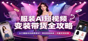 2026服装AI短视频带货实战课:变装口播跳舞素材制作,商品抠图换装,短视频变现指南-宝藏屋创业网
