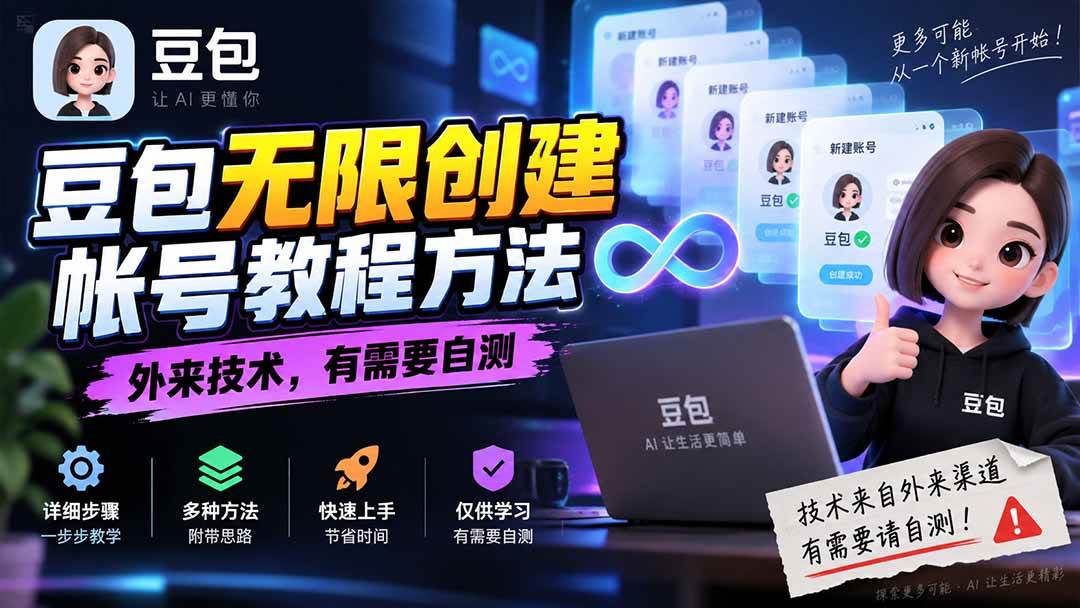 （20550期）豆包无限创建帐号教程方法，外来技术，有需要自测-宝藏屋创业网