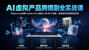 (20514期)AI虚拟产品跨境副业实战课|Midjourney绘图+Adobe Stock图库上架+热门选题,跑通海外图库售图变现-宝藏屋创业网