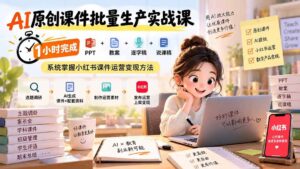 （20351期）AI原创课件批量生产实战课：1小时完成PPT+教案+逐字稿+说课稿，系统掌握小红书课件运营变现方法-宝藏屋创业网