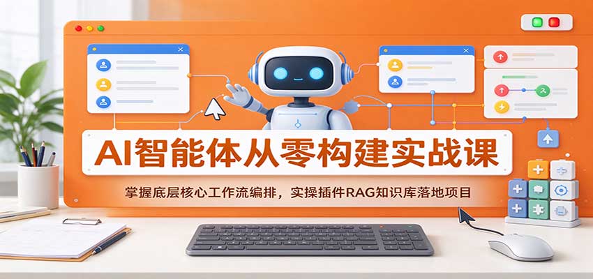 AI智能体从零构建实战课：掌握底层核心工作流编排，实操插件RAG知识库落地项目-宝藏屋创业网