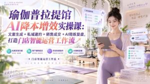 (20340期)瑜伽普拉提馆AI降本增效实操课:文案生成+私域邀约+销售成交+AI陪练复盘,打造门店智能运营工作流-宝藏屋创业网