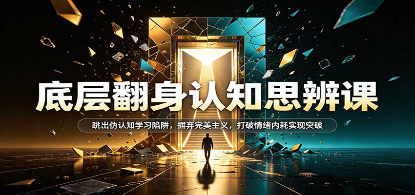 底层翻身认知思辨课：跳出伪认知学习陷阱，摒弃完美主义，打破情绪内耗实现突破-宝藏屋创业网