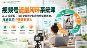 视频号流量闭环系统课，从人设定位、内容变现到IP影响力全链路落地，开启你的IP流量影响力-宝藏屋创业网