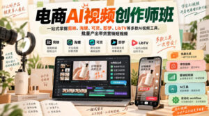 电商AI视频创作师班，一站式掌握剪映、海螺、可灵、即梦、LibTV等多款AI视频工具，批量产出带货营销短视频-宝藏屋创业网