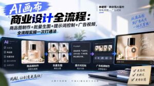 (20576期)AI画布商业设计全流程:商品图制作+批量生图+提示词控制+广告视频,全流程实操一次打通法-宝藏屋创业网