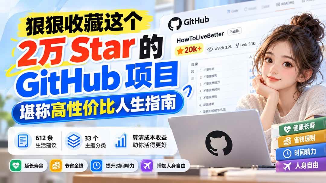 （20726期）狠狠收藏这个 2 万 Star 的 GitHub 项目，堪称高性价比人生指南。-宝藏屋创业网
