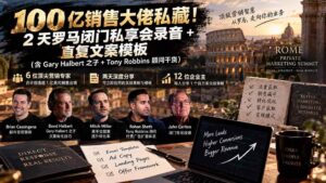 (20593期)100亿销售大佬私藏-无水印!2天罗马闭门私享会录音+直复文案模板【原创双语字幕】-宝藏屋创业网