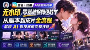 (20179期)豆包+红果AI漫剧实战课-无水印,零基础保姆级教学,从剧本到成片全流程,解锁 AI 影视赛道变现技能-宝藏屋创业网