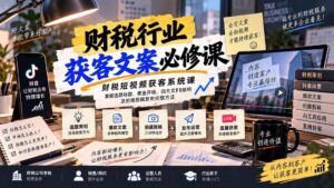 (20591期)财税短视频获客系统课:掌握选题标题、黄金开场、四大文案结构及拍摄剪辑发布完整方法-宝藏屋创业网