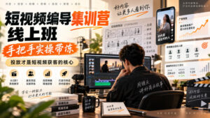 短视频编导集训营线上班,手把手实操带冻,投放才是短视频获客的核心-宝藏屋创业网