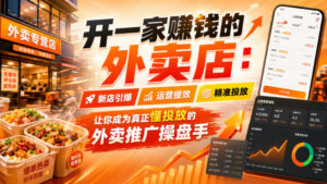 开一家賺钱的外卖店:新店引爆·运营提效·精准投放,让你成为真正懂投放的外卖推广操盘手-宝藏屋创业网