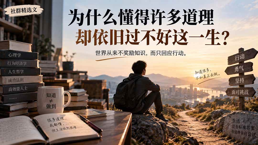 （20462期）社群精选文：为什么懂得许多道理却依旧过不好这一生？