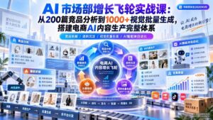 (20436期)AI 市场部增长飞轮实战课:从200篇竞品分析到1000+视觉批量生成,搭建电商AI内容生产完整体系-宝藏屋创业网