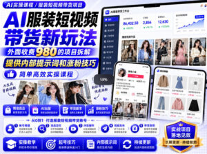 外面收费980AI快手带货系统课程，内部课程首次外放，操作简单高效，一分钟一条爆款视频-宝藏屋创业网
