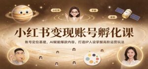 小红书变现账号孵化课:账号定位基建,AI赋能爆款内容,打造IP人设掌握高阶运营玩法-宝藏屋创业网