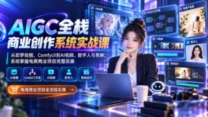 （20342期）AIGC全栈商业创作系统实战课：从即梦绘图、ComfyUI到AI视频、数字人与剪映，系统掌握电商商业项目完整实操-宝藏屋创业网
