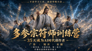 多参宗符师训练营，35天成为AI时代创作者，广告|短片|长剧，一种方法，三段实训，举一反三，打通全品类的创作能力-宝藏屋创业网