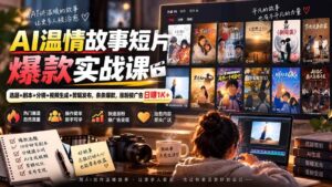 (20477期)AI温情故事短片爆款实战课-更新|选题+剧本+分镜+视频生成+剪辑发布,条条爆款,涨粉接广告日赚1K+-宝藏屋创业网