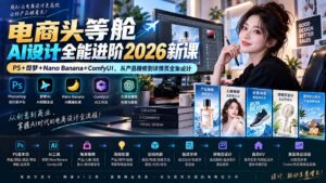 (20284期)电商头等舱AI设计全能进阶2026新课:PS+即梦+Nano Banana+ComfyUI,从产品精修到详情页全案设计-宝藏屋创业网