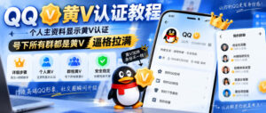 QQ黄V认证教程,个人主资料显示黄V认证,号下所有群都是黄V,逼格拉满-宝藏屋创业网