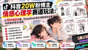 (20688期)抖音20W粉博主-情感心理学赛道玩法:从10种爆款选题、DeepSeek提示词到豆包生图与剪辑变现全流程-宝藏屋创业网