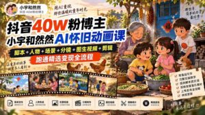 (20549期)抖音40W粉博主小宇和然然AI怀旧动画课|脚本+人物+场景+分镜+图生视频+剪辑,跑通精选变现全流程-宝藏屋创业网