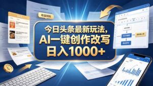 （20566期）今日头条最新玩法，AI 一键创作改写，简单易上手，轻松日入 1000 +-宝藏屋创业网