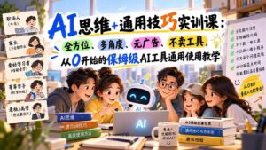 （20680期）AI思维+通用技巧实训课：全方位、多角度、无广告、不卖工具，从0开始的保姆级AI工具通用使用教学-宝藏屋创业网
