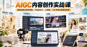 AIGC内容创作实战课,覆盖电商主图详情图、产品宣传片、AI短剧、小红书笔记等真实场景-宝藏屋创业网