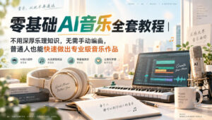 零基础AI音乐全套教程|不用深厚乐理知识,无需手动编曲,普通人也能快速做出专业级音乐作品-宝藏屋创业网