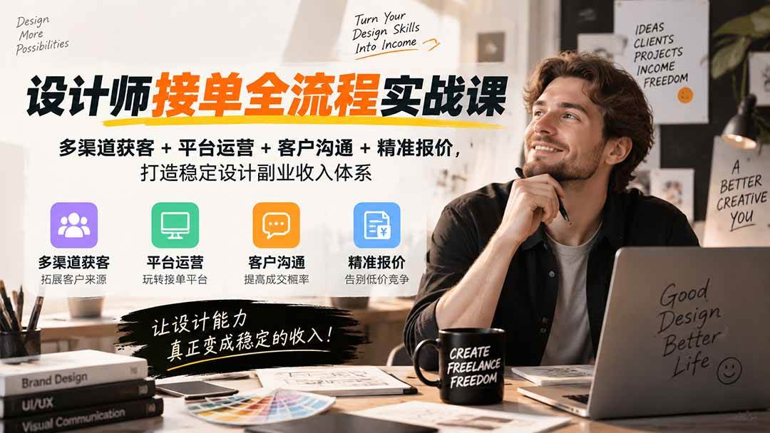 （20563期）设计师接单全流程实战课-无水印｜多渠道获客+平台运营+客户沟通+精准报价，打造稳定设计<a href=