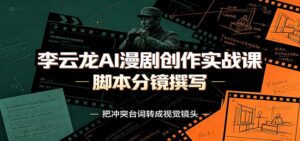 李云龙AI漫剧创作实战课:角色人设还原,脚本分镜撰写,AI漫剧成片完整制作教学-宝藏屋创业网