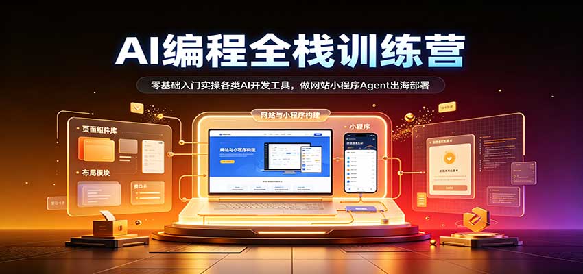 AI编程全栈训练营：：零基础入门实操各类AI开发工具，做网站小程序Agent出海部署-宝藏屋创业网