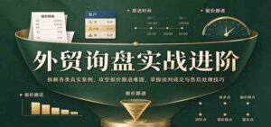 外贸询盘实战进阶:拆解各类真实案例,攻克报价跟进难题,掌握谈判成交与售后处理技巧-宝藏屋创业网