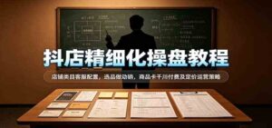 抖店精细化操盘教程:店铺类目客服配置,选品做动销,商品卡千川付费及定价运营策略-宝藏屋创业网