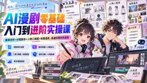 (20352期)AI漫剧零基础入门到进阶实操课:剧本创作+分镜脚本+人物三视图+场景道具,跑通完整创作流程-宝藏屋创业网